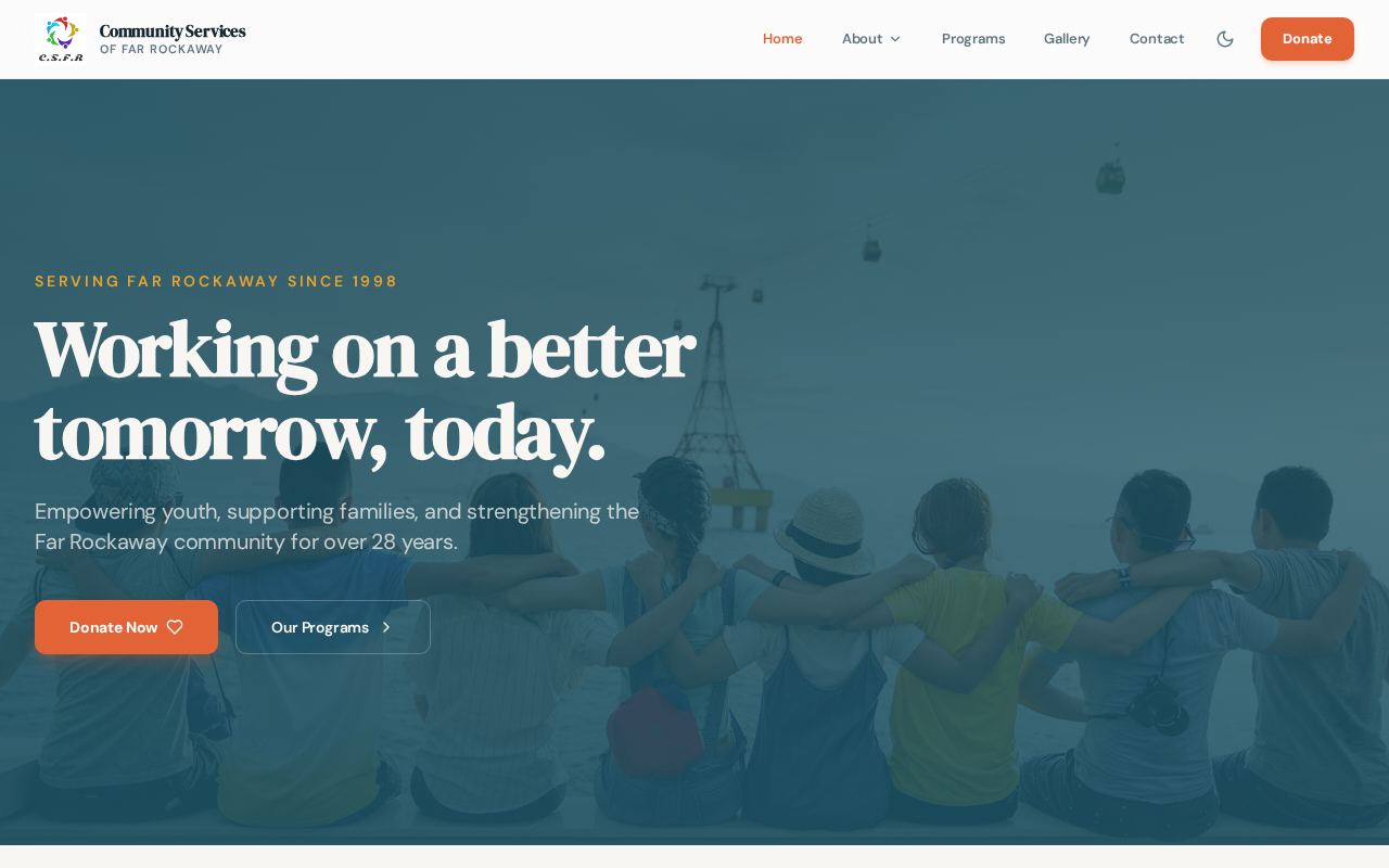 Screenshot of the Community Services of Far Rockaway website